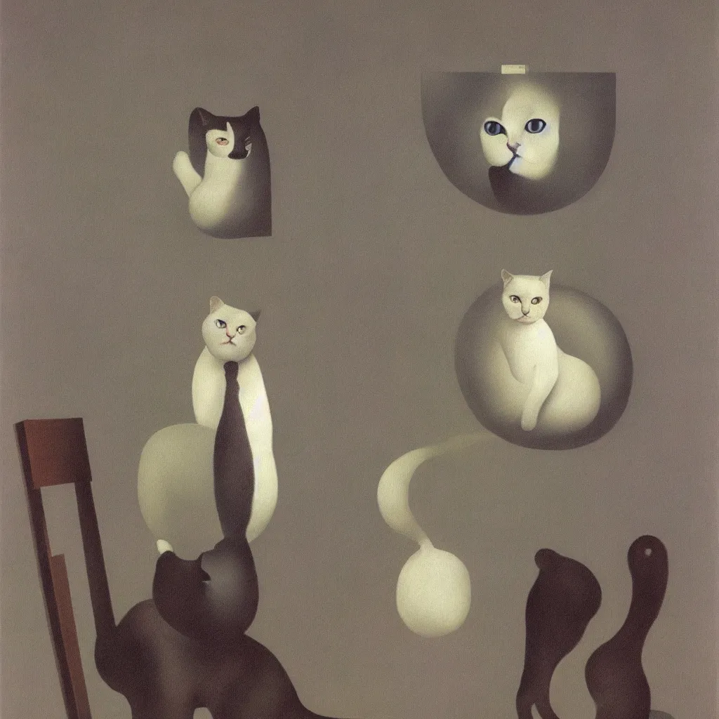 Image similar to A portrait of Cat by Rene Magritte,