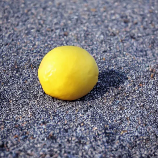 Image similar to a lemon in shape of a human with legs of lemons and round body, arms of lemons, relaxing on a beach, very realistic, high quality, volumetric light