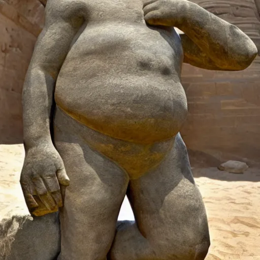 Prompt: Archaeologists find statue of Shrek in Egypt