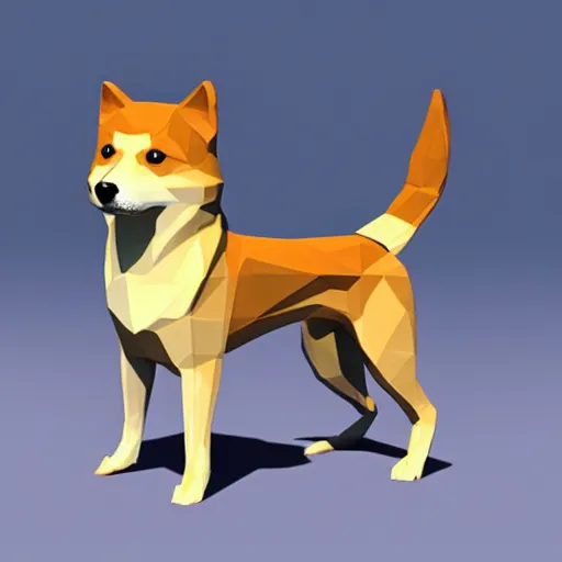 Image similar to Shiba Inu PlayStation 2 model, low poly