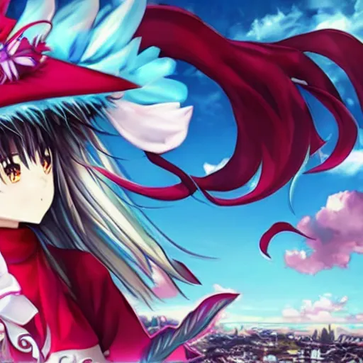 Prompt: Touhou Wings Facebook cover photo