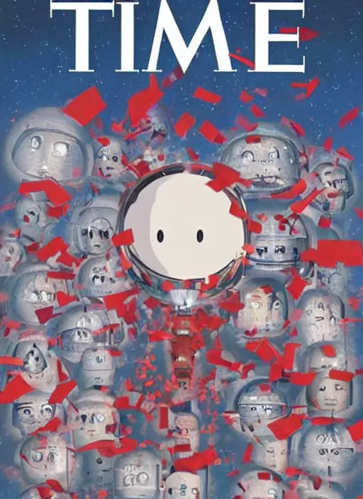 Prompt: TIME magazine cover, the coming AI singularity, by Hayao Miyazaki