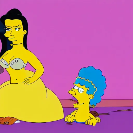 Prompt: kim kardashian in the simpsons super high quality 4k HD