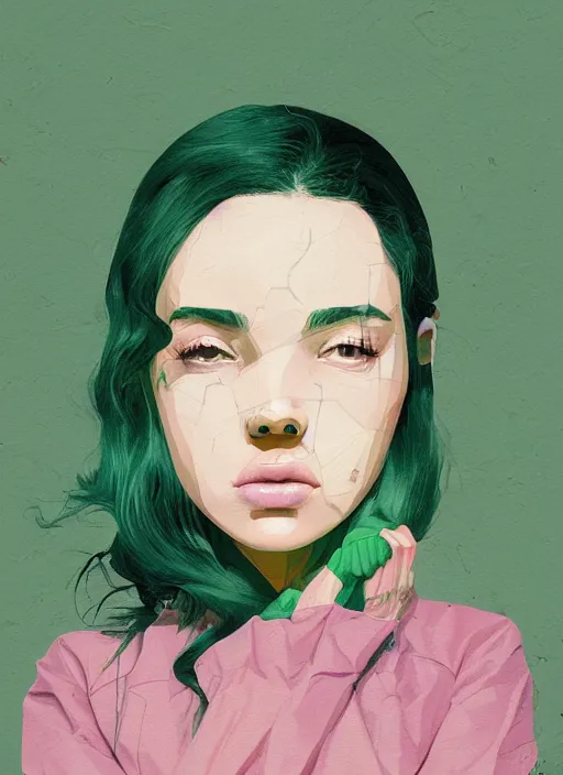 Prompt: cute girl profile picture by sachin teng x ofwgkta, weed, marijuana, organic painting, hard edges, masterpiece, smoke, asymmetrical, green, matte paint, energetic