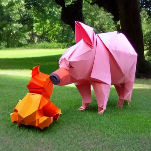 Image similar to origami pooh and piglet