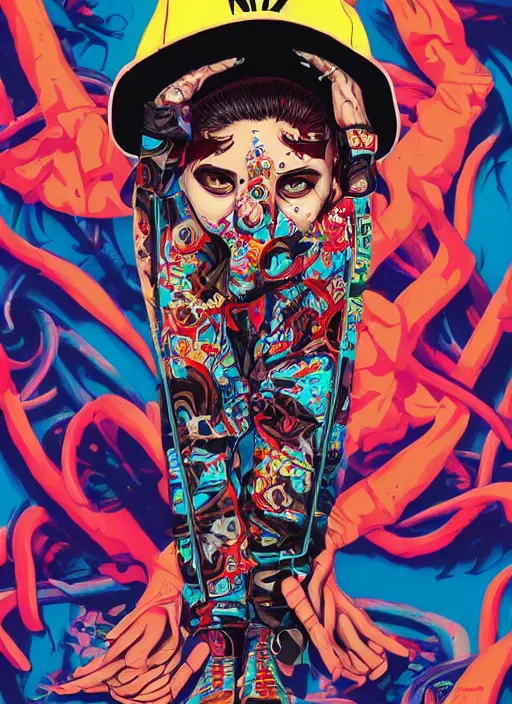 Image similar to zombie full body latina hiphop streetwear drip, tristan eaton, victo ngai, artgerm, rhads, ross draws