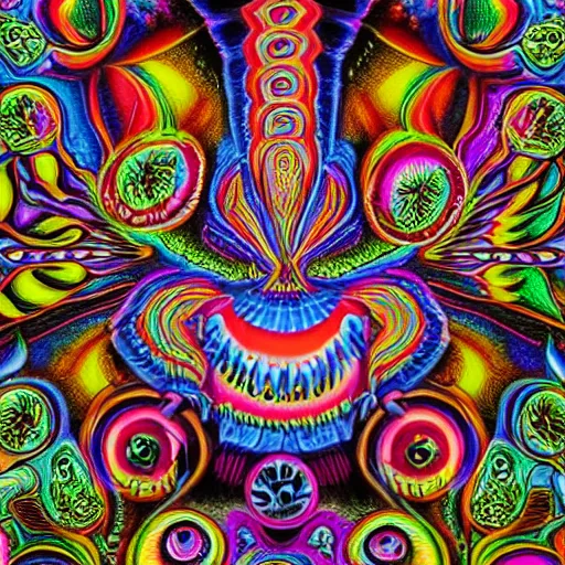 Image similar to dark fantasy, 4 k, textured 3 d, intense detail, psychedelic teddy bears with googly eyes, amazing background, alex grey style