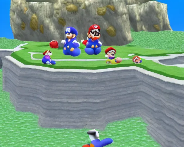 Prompt: jesus christ the redeemer super mario 6 4 level, screenshot from super mario 6 4