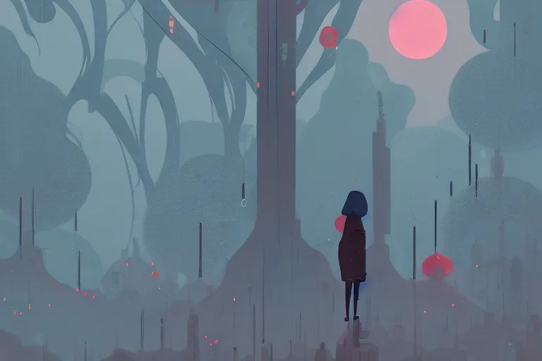 Image similar to landscape in the style of gris, trending on artstation