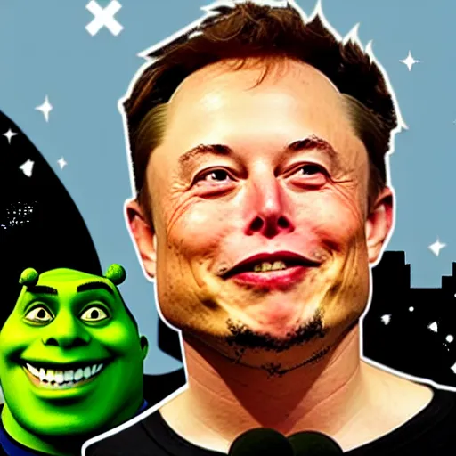 Image similar to elon musk as shrek