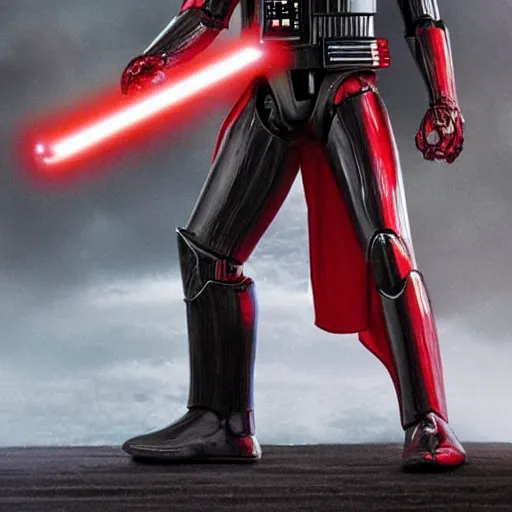 Prompt: darth vader in iron man armour