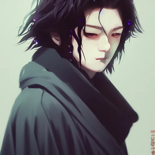 Image similar to a potrait of the crow in a bathrobe as an anime, fine, realistic, shaded, lighting, ilya, kuvshinov, katsuhiro, artgerm, jeremy, lipkin, michael, garmash detailed digital art, radiant, light, detailed, intricate, environment