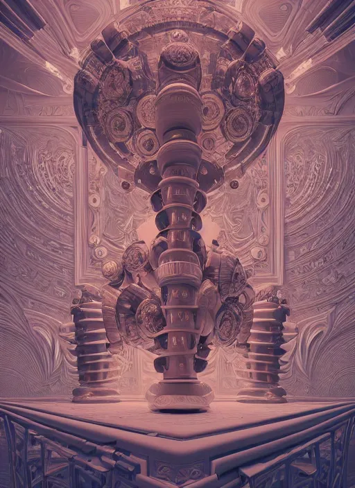 Image similar to highly detailed surreal vfx portrait of a 3 d landscape of stacks of recursive speakers, polyphonic ecstacy, ornate, hyperrealistic, octane render, chiaroscuro, inspired by james jean, android jones, beeple, rhads, alphonse mucha, frostbite 3 engine