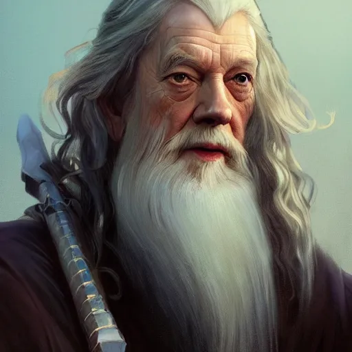 Prompt: Gandalf as the american President, digital painting, artstation, concept art, sharp focus, illustration, art by and greg rutkowski and alphonse mucha, highly detailed