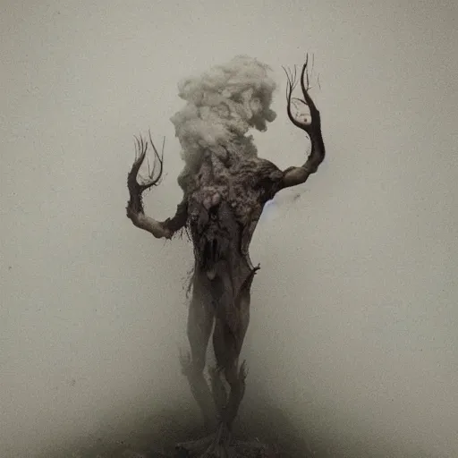 Image similar to elder demons from the abyss in a misty fog, by emil melmoth, cinematic