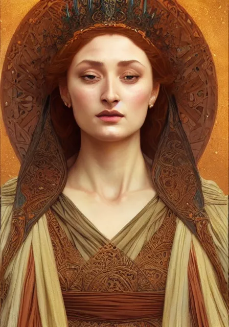 Image similar to sansa mummy, intricate, elegant, highly detailed, digital painting, artstation, concept art, smooth, sharp focus, illustration, art by artgerm and greg rutkowski and alphonse mucha and william - adolphe bouguereau