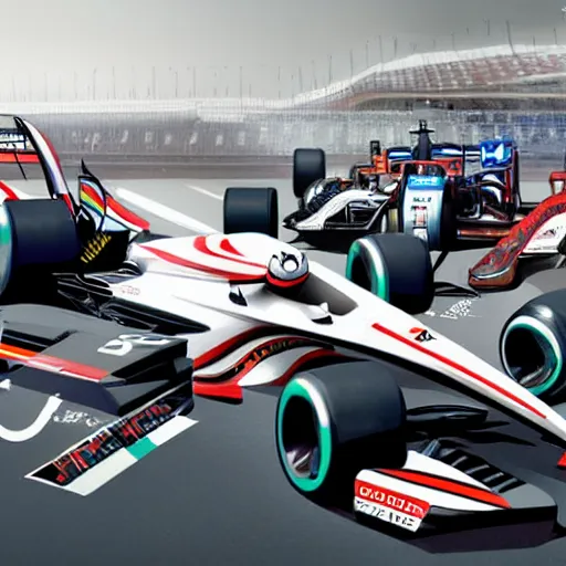 Prompt: A futuristic formula one race, highly detailed concept art