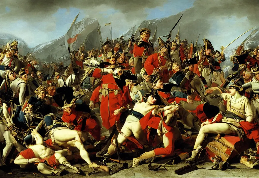 Prompt: finland russia war by jacques - louis david