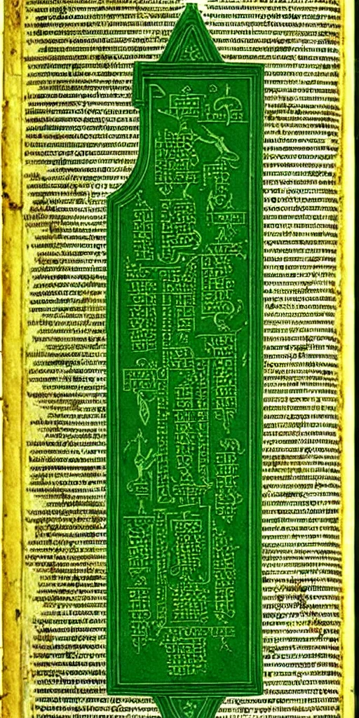 Image similar to emerald tablet of hermes trismegustus
