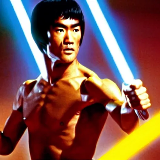 Prompt: bruce lee as a jedi in star wars episode 3, 8k resolution, full HD, cinematic lighting, award winning, anatomically correct