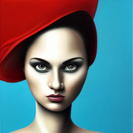 Prompt: behance contest winner, airbrush art, a painting of a woman, minimalist, skeuomorphic, detailed painting, very detailed, pop surrealism, an ultrafine detailed painting by rafal olbinski