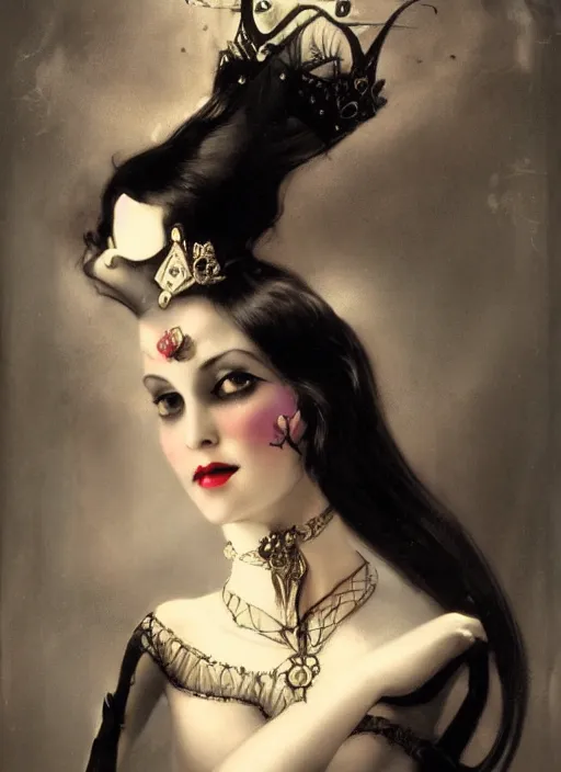 Prompt: gothic princess portrait. by william - adolphe bouguerea, by rolf armstrong, highly detailded