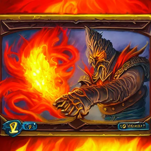 Image similar to fiery burning spell, in hearthstone art style, epic fantasy style art, fantasy epic digital art, epic fantasy card game art