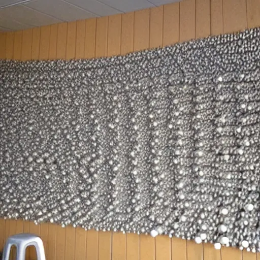 Prompt: beautiful tidal wave constructed of baseballs, by pixar