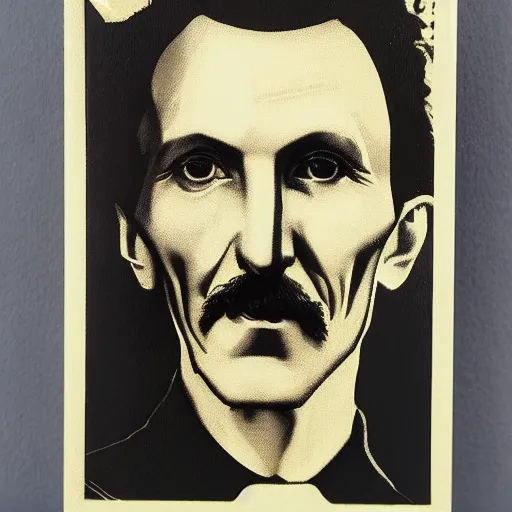 Image similar to portrait of nikola tesla, hanafuda oil on canvas by ivan shishkin, james jean and yoji shinkawa