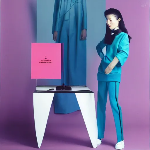 Prompt: realistic photoshooting for a new balenciaga lookbook, color film photography, photo of a woman, photo in style of shusei nagaoka, 3 5 mm