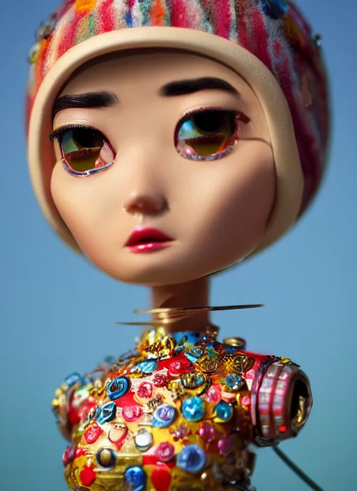 Prompt: closeup profile portrait of tin toy eskimo igloo bikini girl, depth of field, zeiss lens, detailed, symmetrical, centered, fashion photoshoot, by nicoletta ceccoli, mark ryden, lostfish, breathtaking, 8 k resolution, extremely detailed, beautiful, establishing shot, artistic, hyperrealistic, octane render