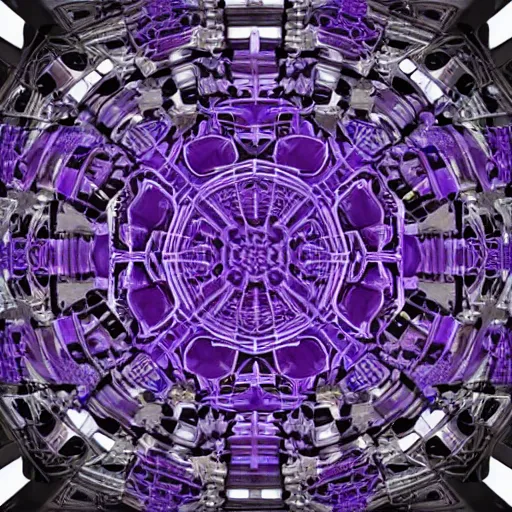 Image similar to large purple intricate machine photorealistic