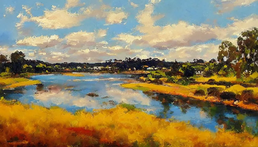 Image similar to impressionist painting by antoine blanchard of the manning river in taree australia