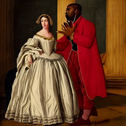 Prompt: Kanye West in regency clothing, classical painting