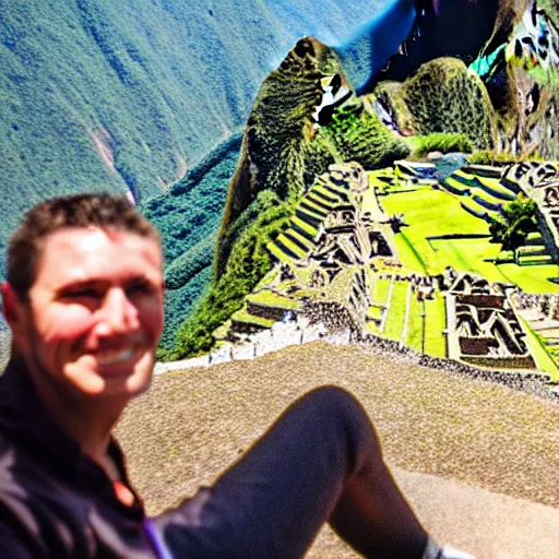 Prompt: ufo in machu picchu,