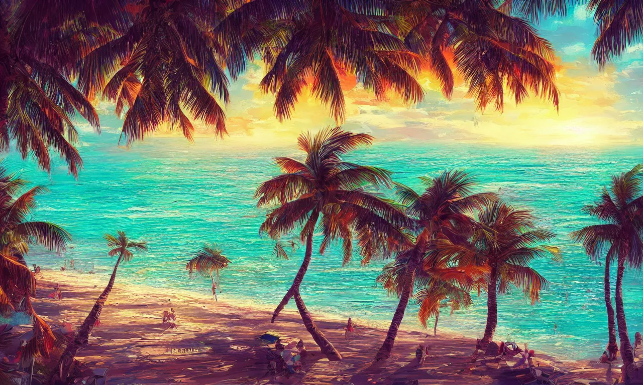 Image similar to paradise beach by alena aenami artworks in 4 k