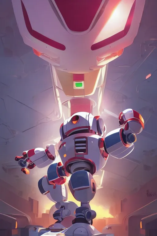 Image similar to metabots medabots medarotto medarot robot minimalist comics, behance hd by jesper ejsing, by rhads, makoto shinkai and lois van baarle, ilya kuvshinov, rossdraws global illumination ray tracing hdr radiating a glowing aura