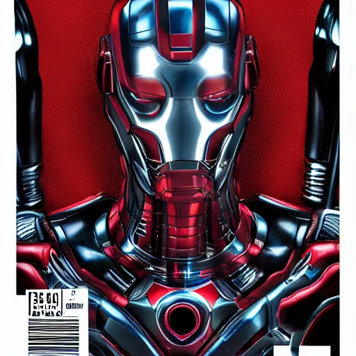 Prompt: ultron marvel, portrait photoshoot, magazine cover, versace, gucci magazine, cover magazine, photorealistic, 8k