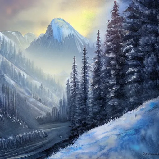 Prompt: snowy Alterac Valley, sceneric wide artwork, digital