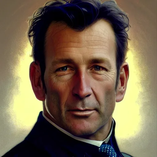 Prompt: beautiful portrait of former hockey player Malarchuk Clint in a suit, fantasy, intricate, elegant, highly detailed, digital painting, artstation, concept art, smooth, sharp focus, luxury fashion illustration, art by artgerm and greg rutkowski and alphonse mucha, brightly lit cinematic soft lighting, photorealistic
