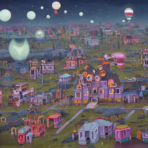 Image similar to painting of a town, by rik oostenbroek, james jean, amy sol