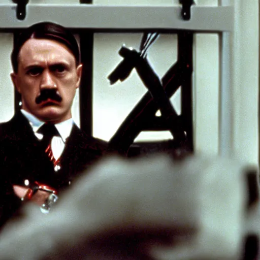 Prompt: Adolf Hitler in American Psycho (1999)