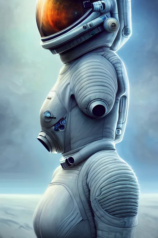 Prompt: epic professional digital art of female starship astronaut in spacesuit by leesha hannigan, iris van herpen, artstation, cgsociety, wlop, epic, much wow, much detail, gorgeous, detailed, masterpiece