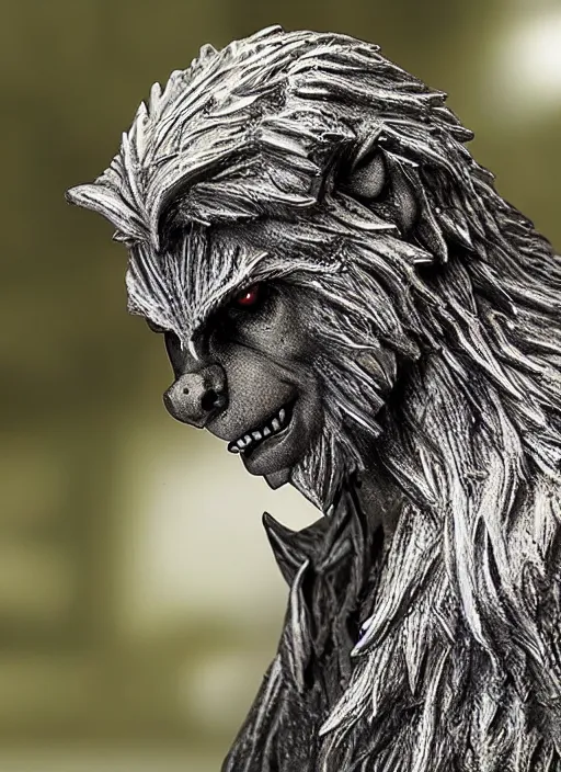 Prompt: teenage werewolf, action figure of teenage werewolf figurine, realistic face, detailed product photo