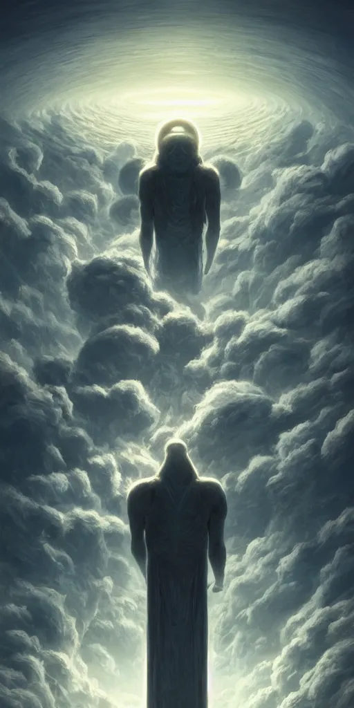 Prompt: symmetry!! anunaki god overlooking the earth, peaking from above the clouds, ancient astronauts, very detailed, intricate, perfect lighting, perfect composition, artstation, artgerm, derek zabrocki, greg rutkowski, 4 k