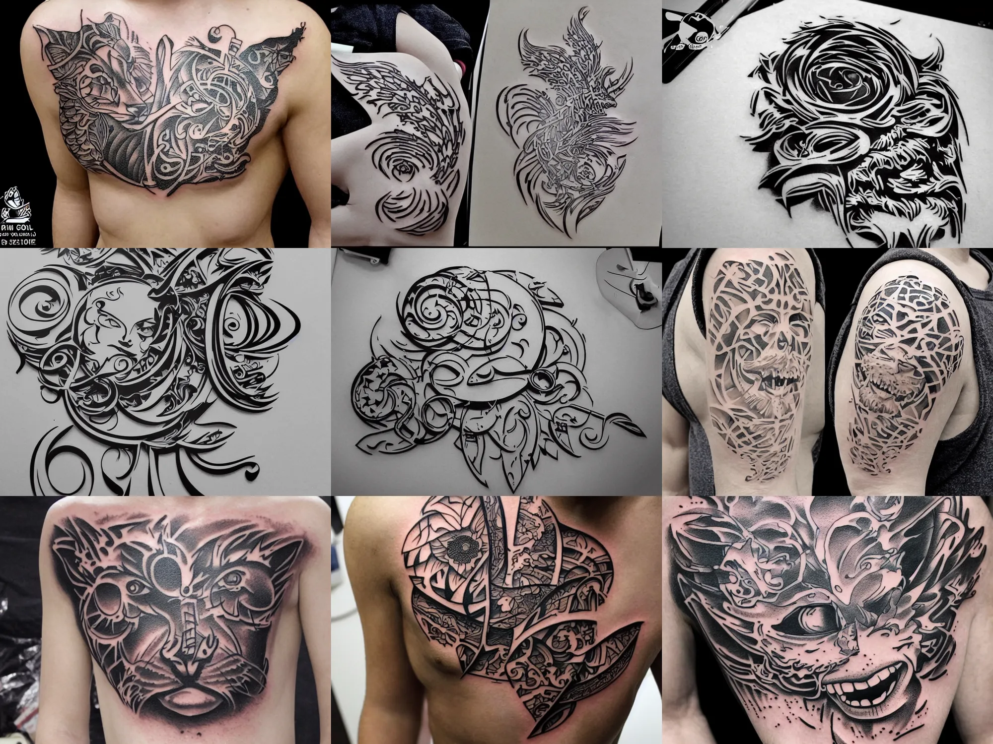 Image similar to new concept 3 d tattoo stencil