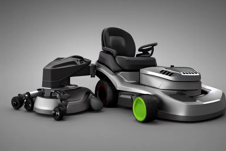 Image similar to porsche design of a lawnmower, solidworks, octane render, studio light