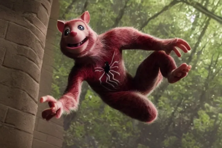 Prompt: spider ham in live action spandex, ultra realistic, 4K, movie still, UHD, sharp, cinematic