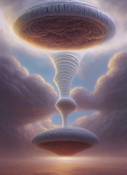 Image similar to a hyper - detailed 3 d render of venusian cloud farming, surrealism!!!!! surreal concept art, lifelike, photorealistic, digital painting, aesthetic, smooth, sharp focus, artstation hd, by greg rutkowski, bruce pennington, valentina remenar and asher duran,