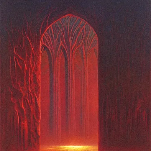 Image similar to lord of the rings the gates of night, melkor, painted by zdzisław beksinski